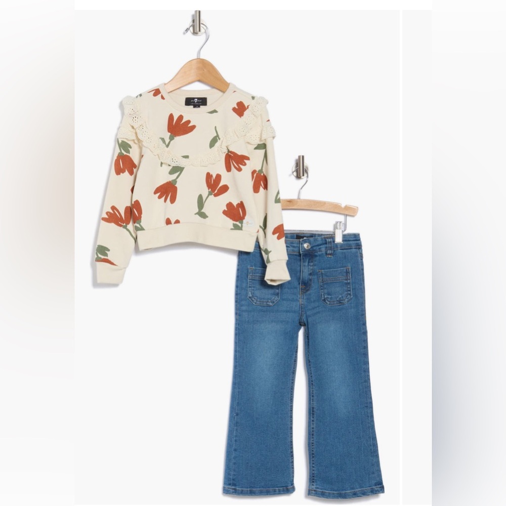 Kids jeans and sweatshirt set